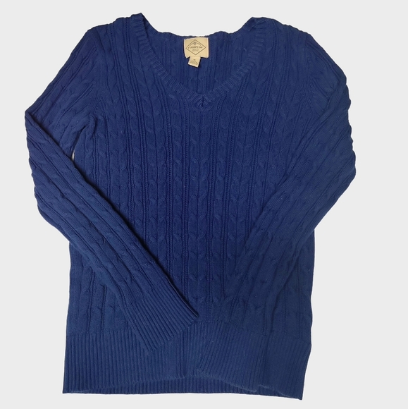 lot of 4 ST. JOHNS BAY V- Neck Cable knit Sweaters Sz.. Medium - Picture 3 of 5